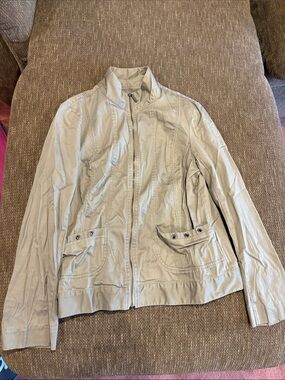 Christopher & Banks Taupe Zip-Up Jacket